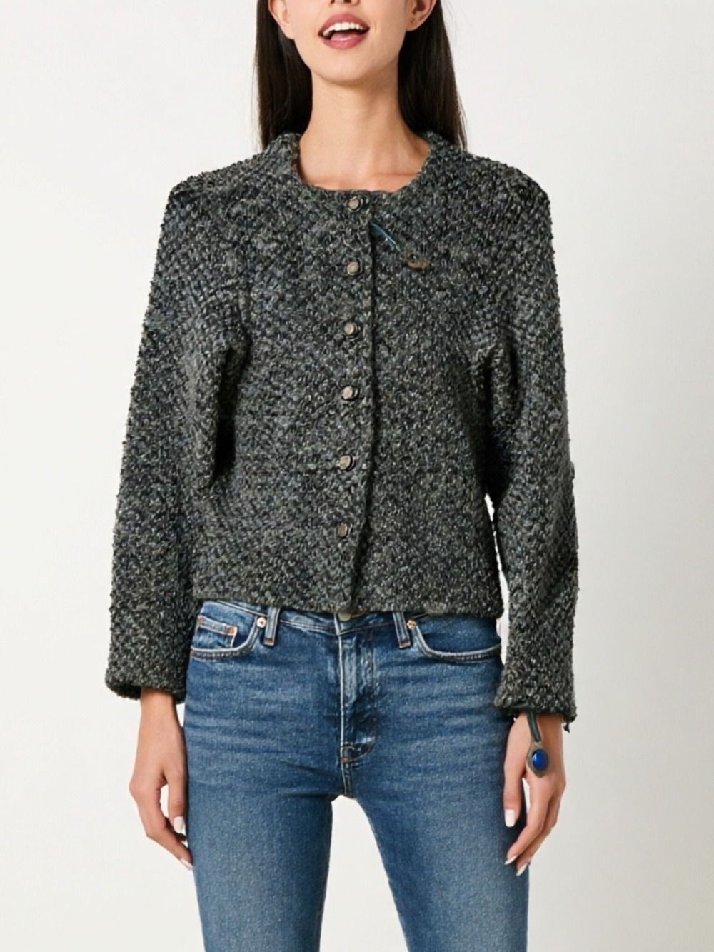 Alfred Dunner mohair blend old money luxury buttoned cardigan Size 10 petite